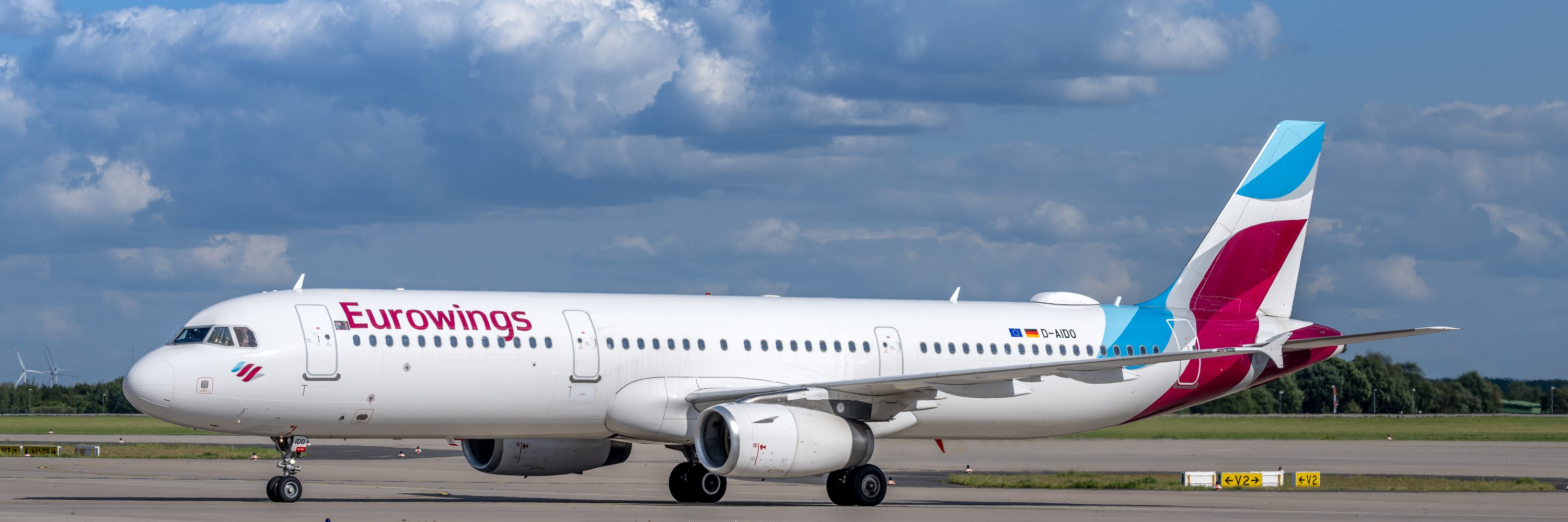 Eurowings aircraft on the apron.