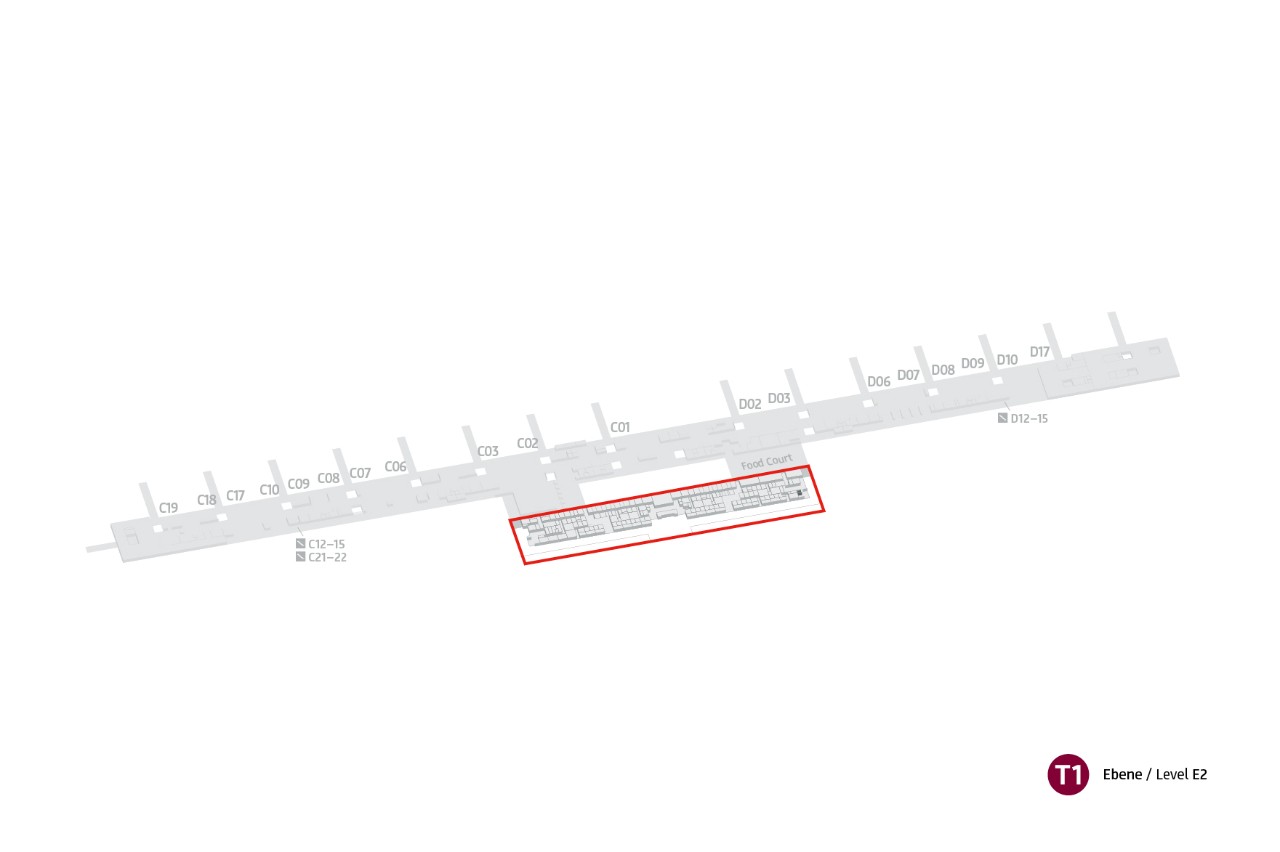 Lageplan Service-Point Polizei - Terminal 1, Ebene E2, Empore