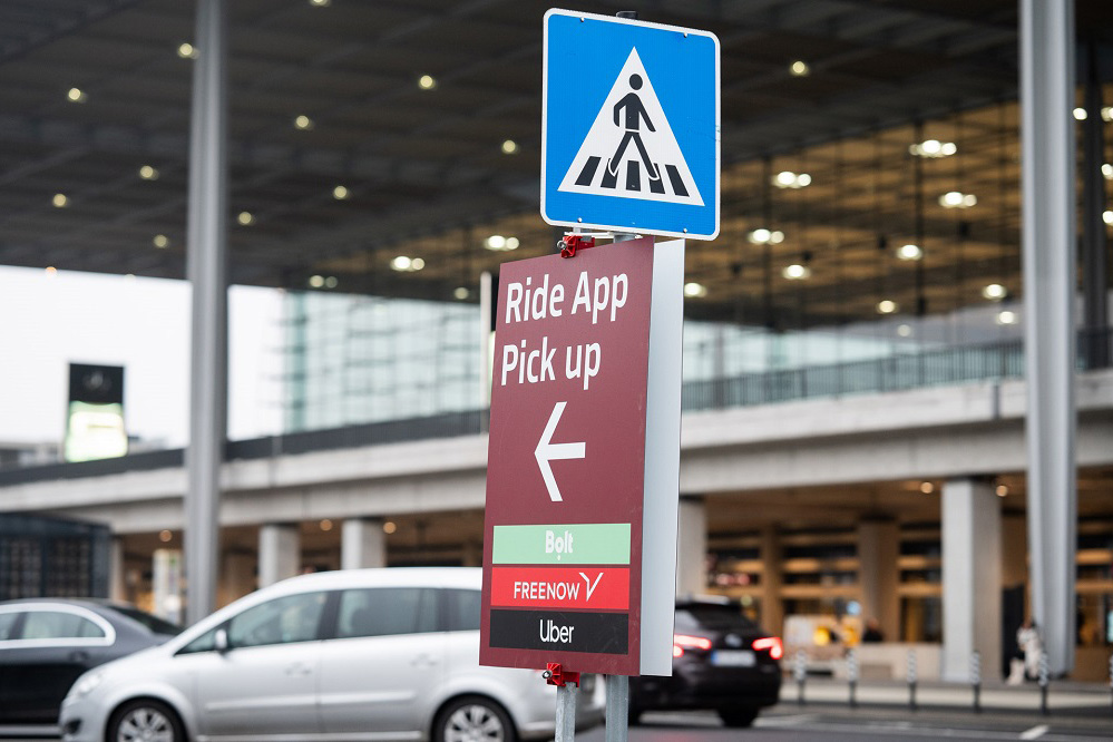 Ride App Pick up vor dem Terminal 1 auf der Ebene E0