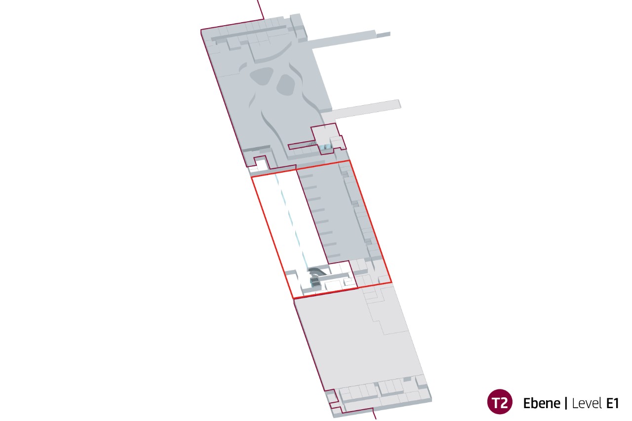 Lageplan Sicherheitskontrolle T2, Ebene E1
