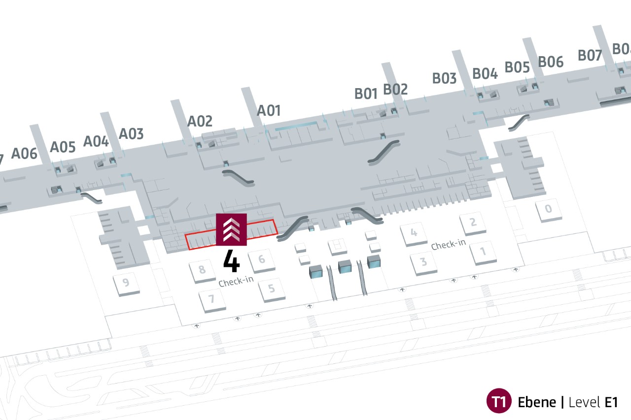 Lageplan BER Runway - Terminal 1, Ebene E1