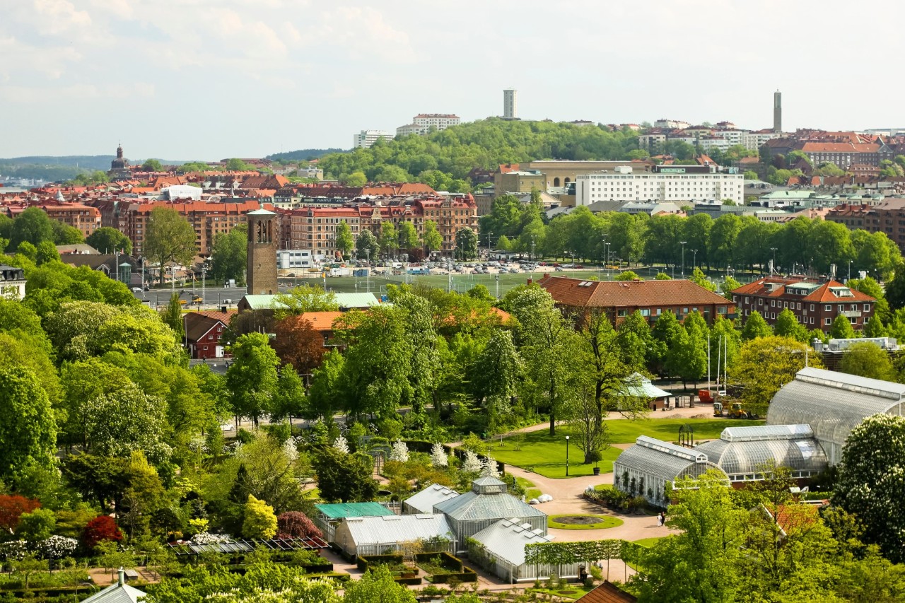 Grünes Göteborg mit Botanischen Garten, Ausblick auf einem Park 