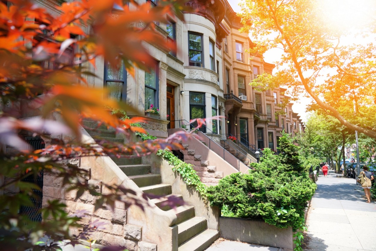 Brownstone-Häuser in New York
