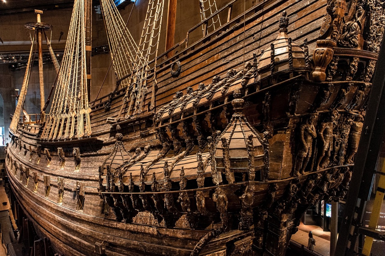 Vasa-Museum mit gut erhaltener Galeone aus dem 17. Jahrhundert.