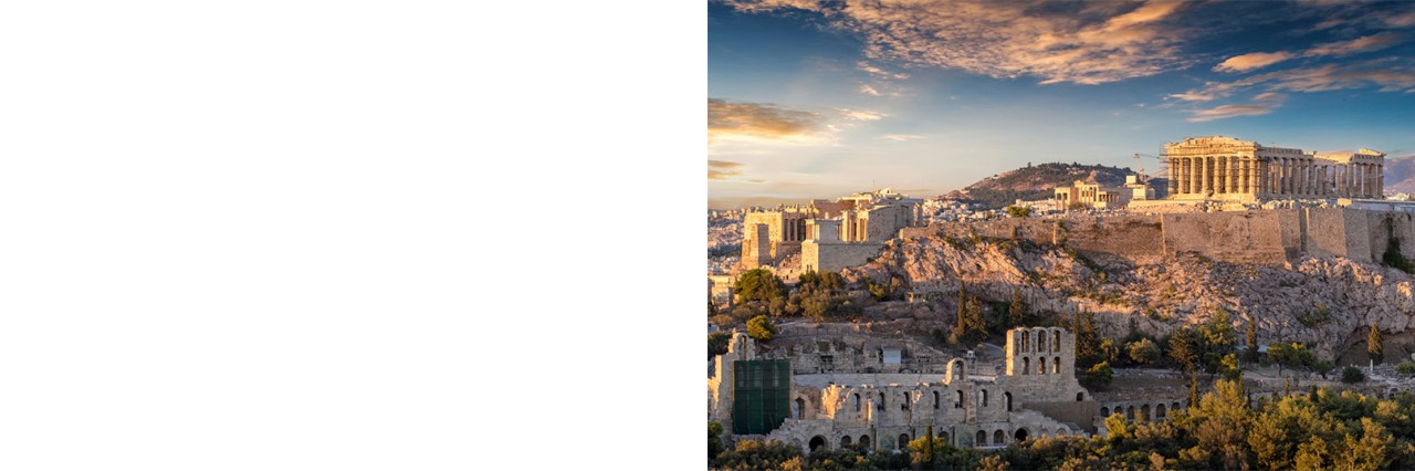 Athen bei Abendstimmung mit Akropolis.