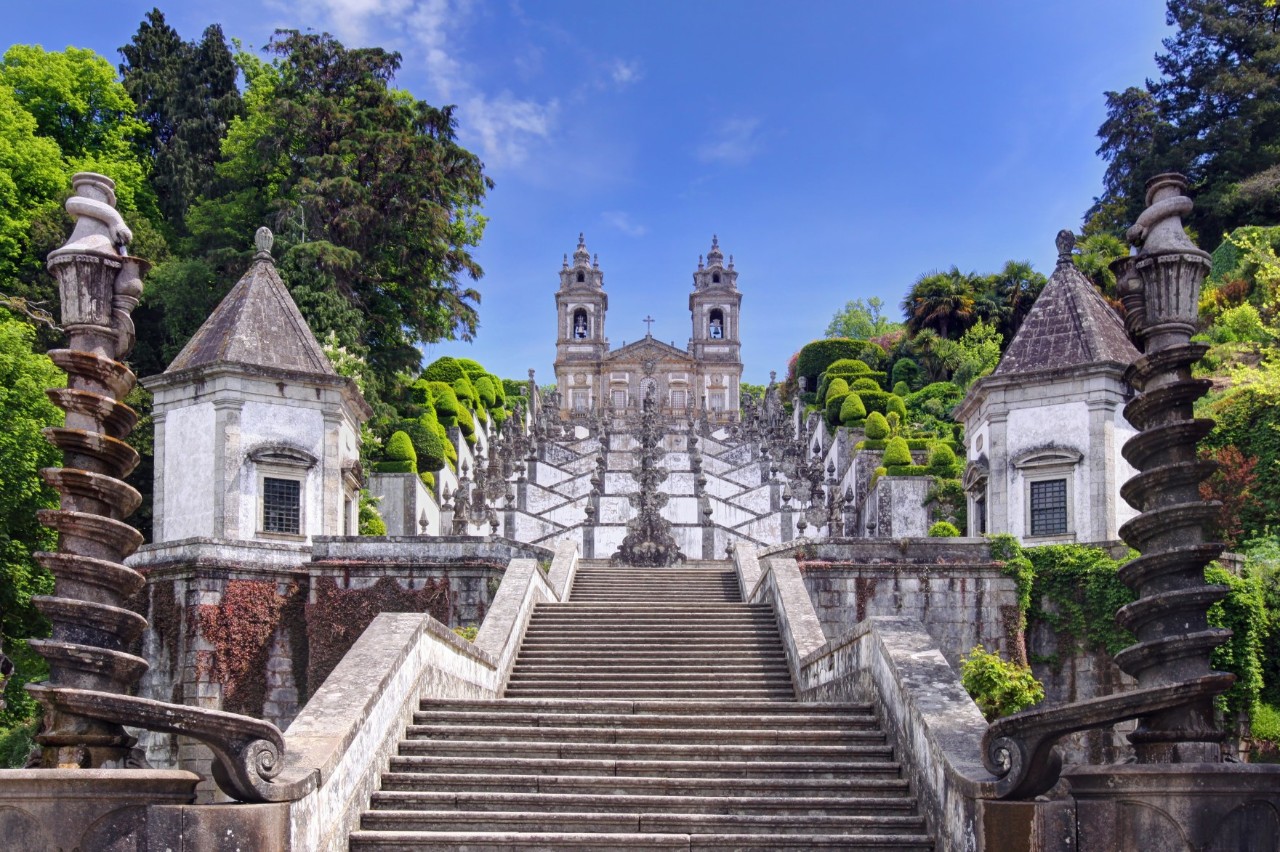 Barocktreppe zur Kirche Bom Jesus do Monte in Braga.