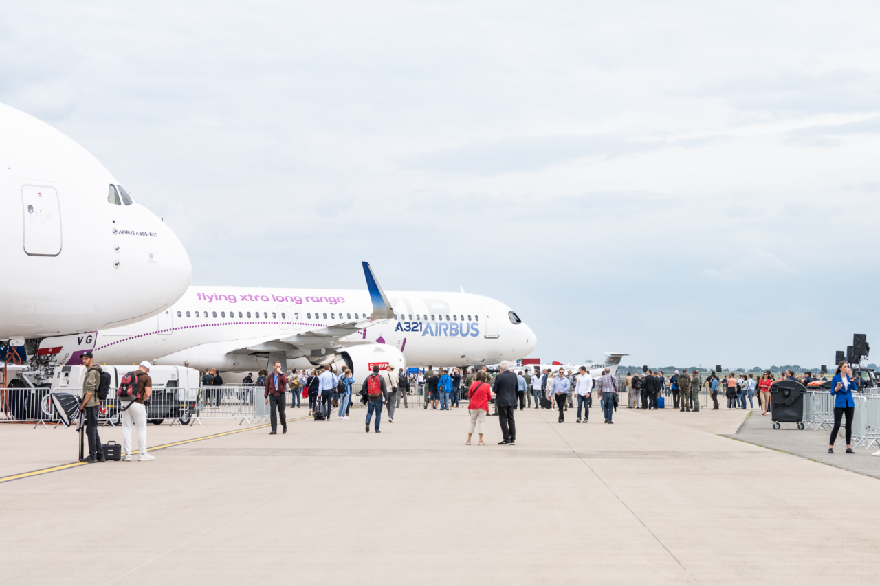 Emirates A380 und A321 neo auf dem Static Display.