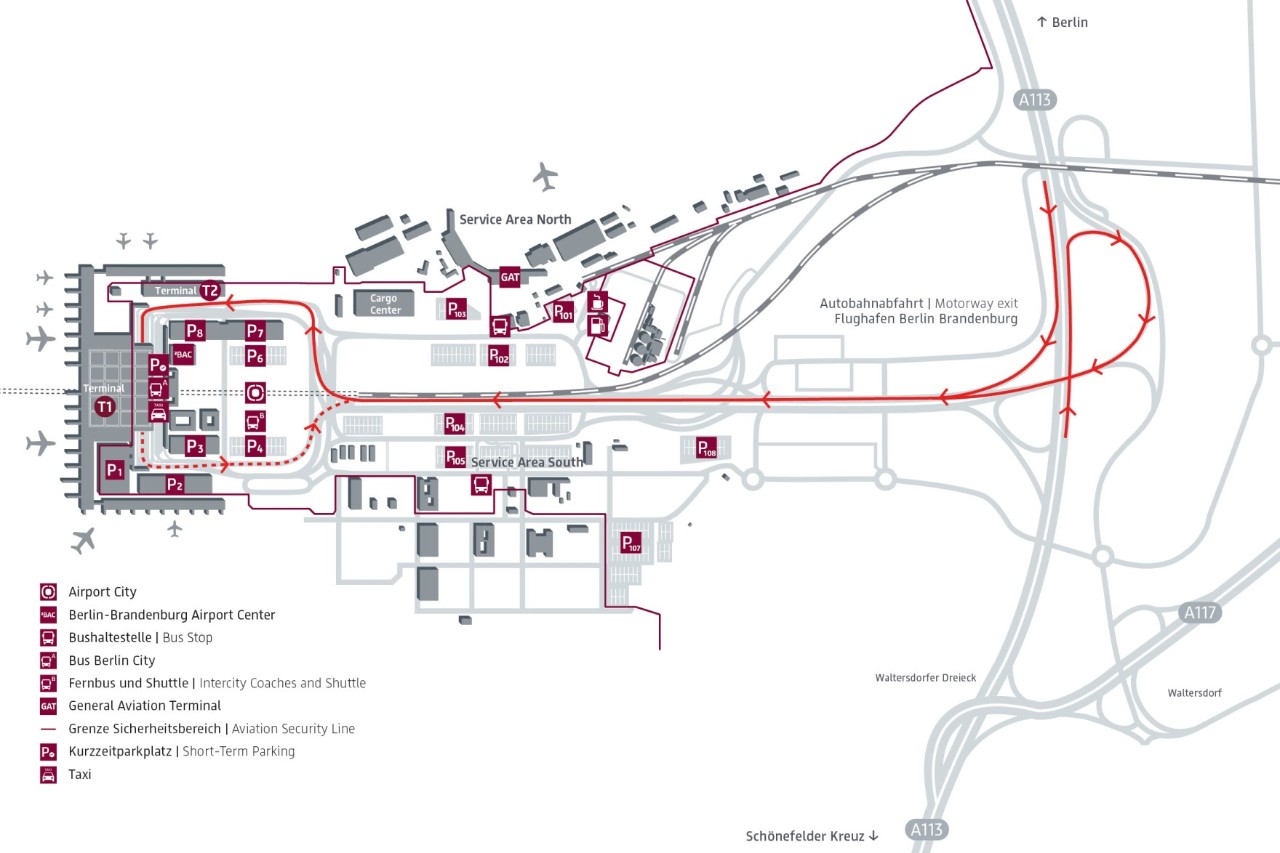 Anfahrt Terminals 1-2