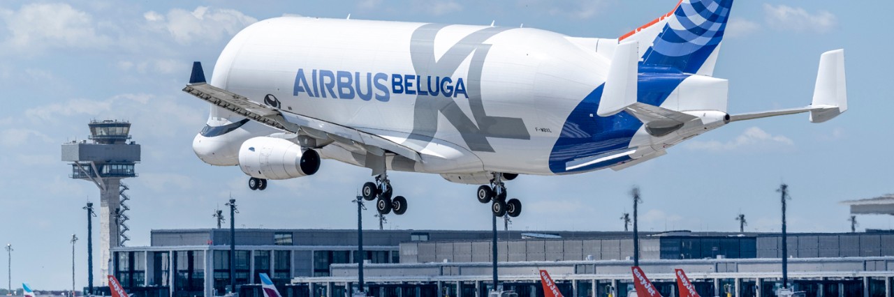 Airbus Beluga XL auf der SLB Süd © Günter Wicker / Flughafen Berlin Brandenburg GmbH
