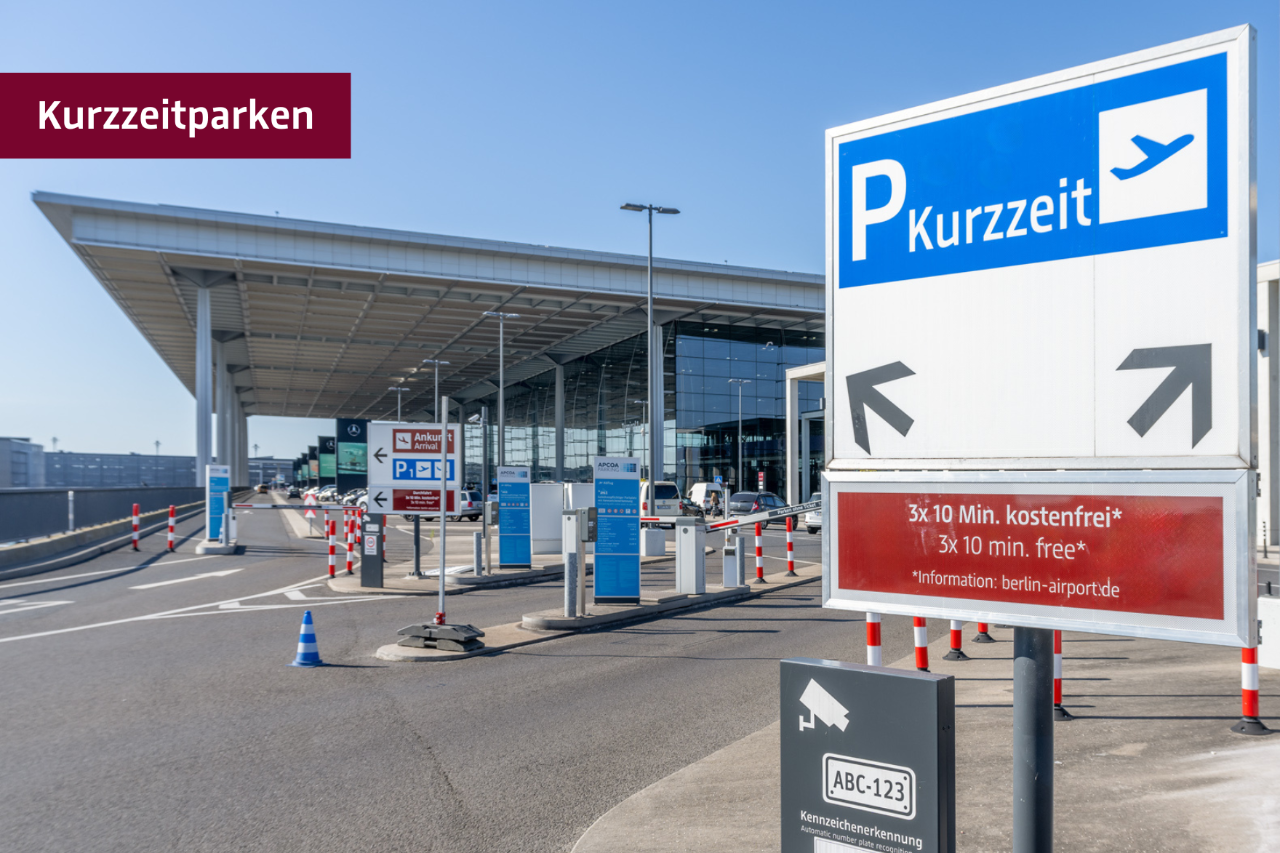 Kurzeitparken Schild am Terminal