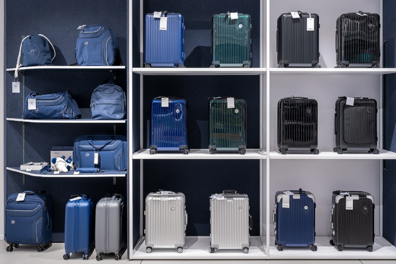 Shelves with numerous suitcases