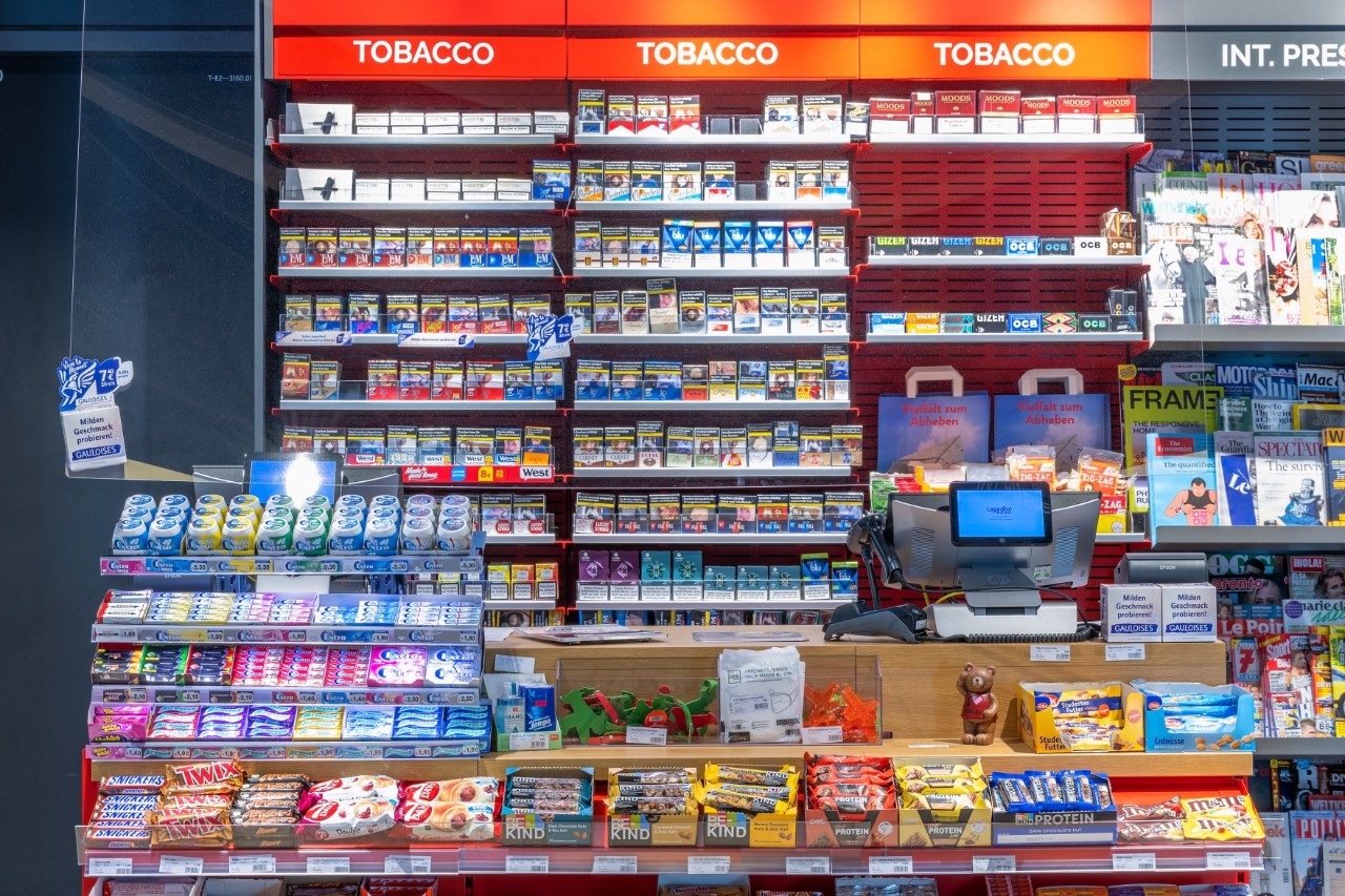 Shelf with chewing gums