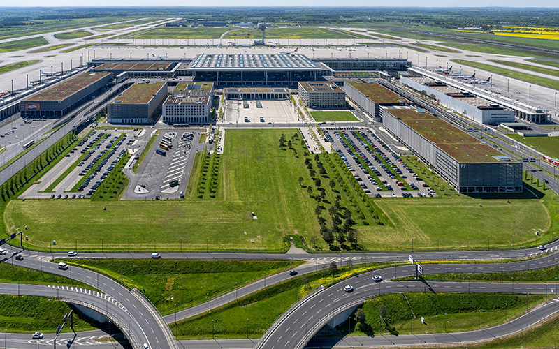 Aerial view of BER airport