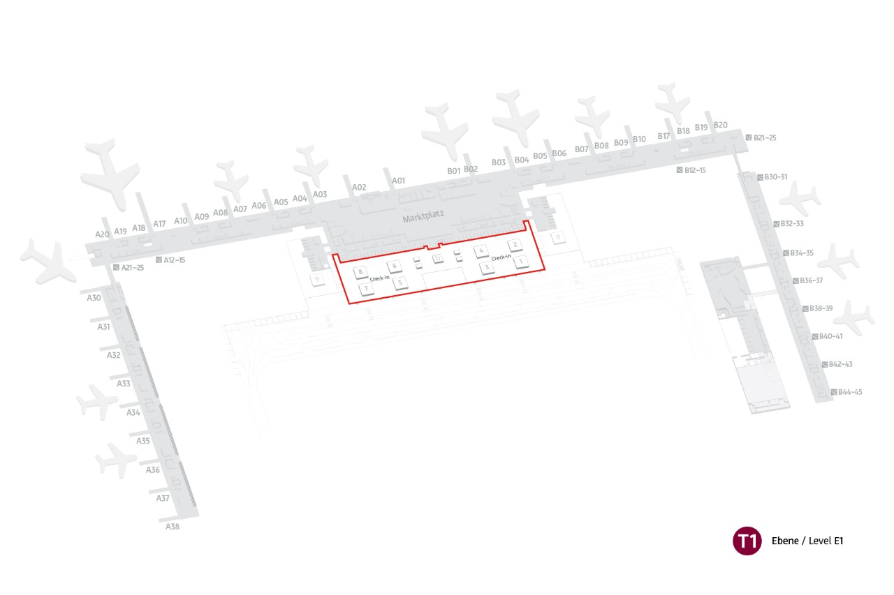 Site plan Airport information Terminal 1
