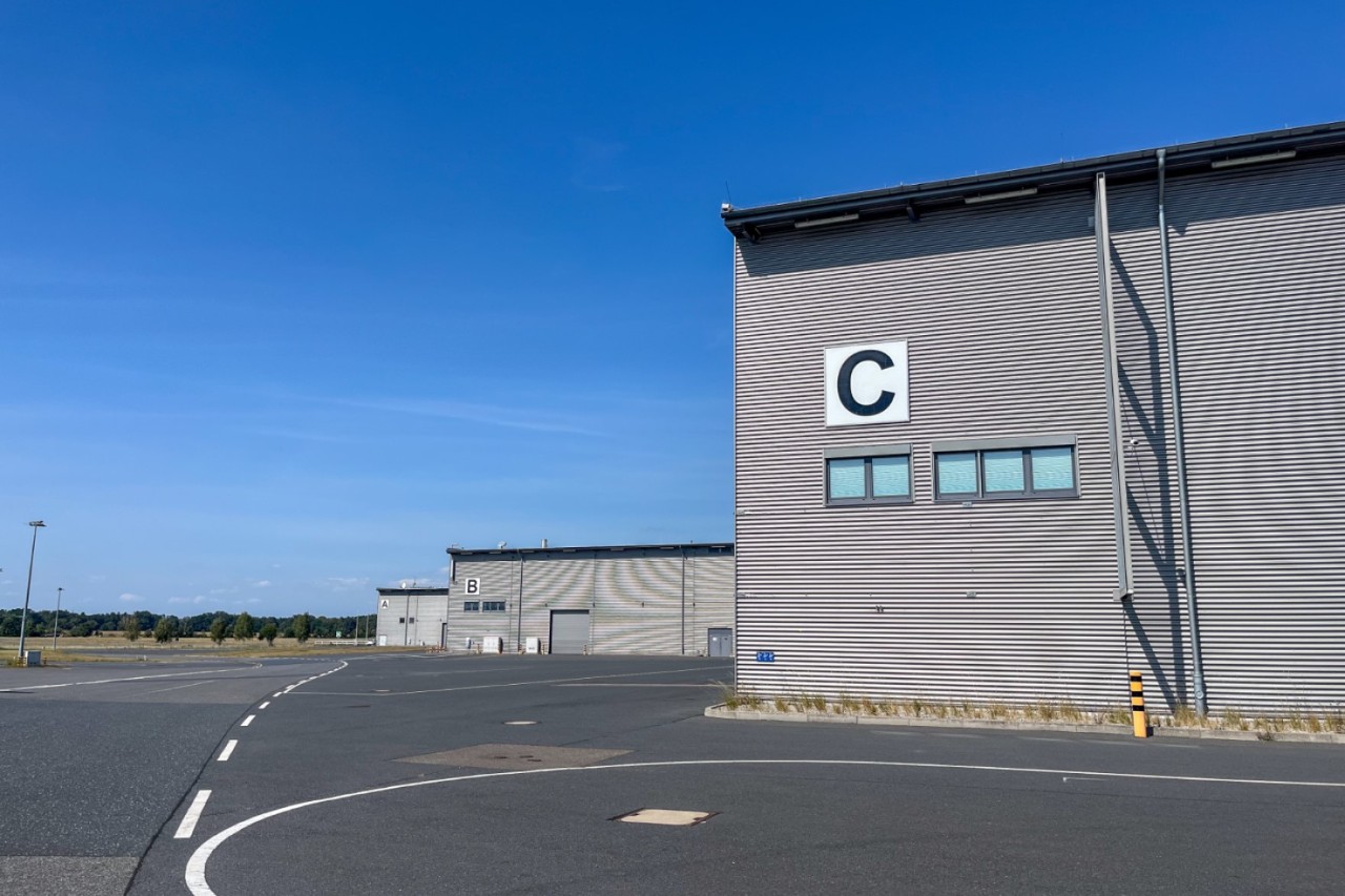 3 exhibition halls on the BER apron