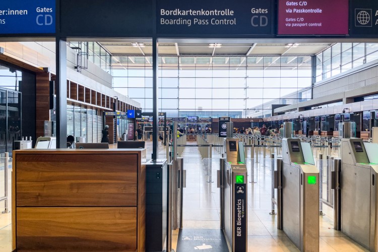 View of access control devices at the central exit