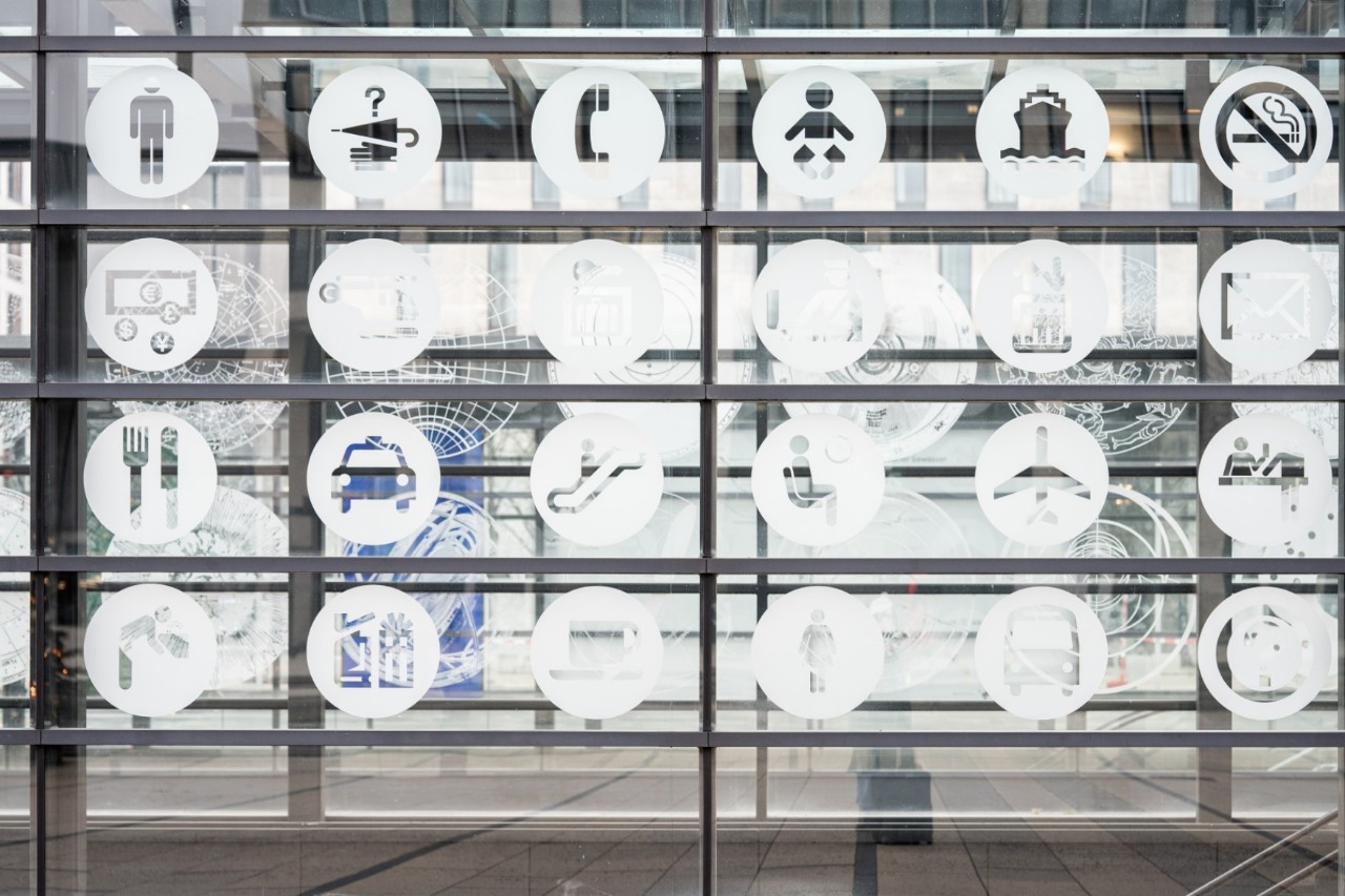The artwork mounted on glass panes untitled