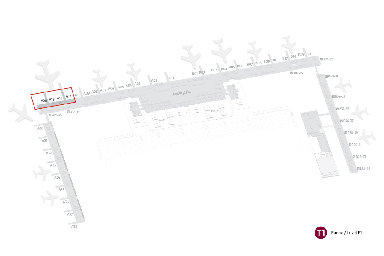 Location Map Lounge Tempelhof - Terminal 1, Level E2
