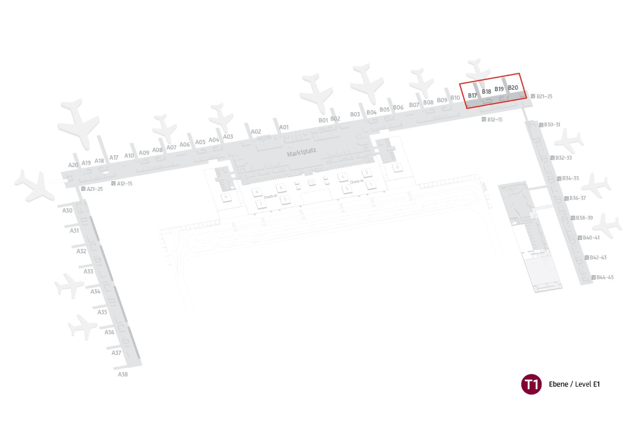 Location Map Lounge Tegel - Terminal 1, Level E2