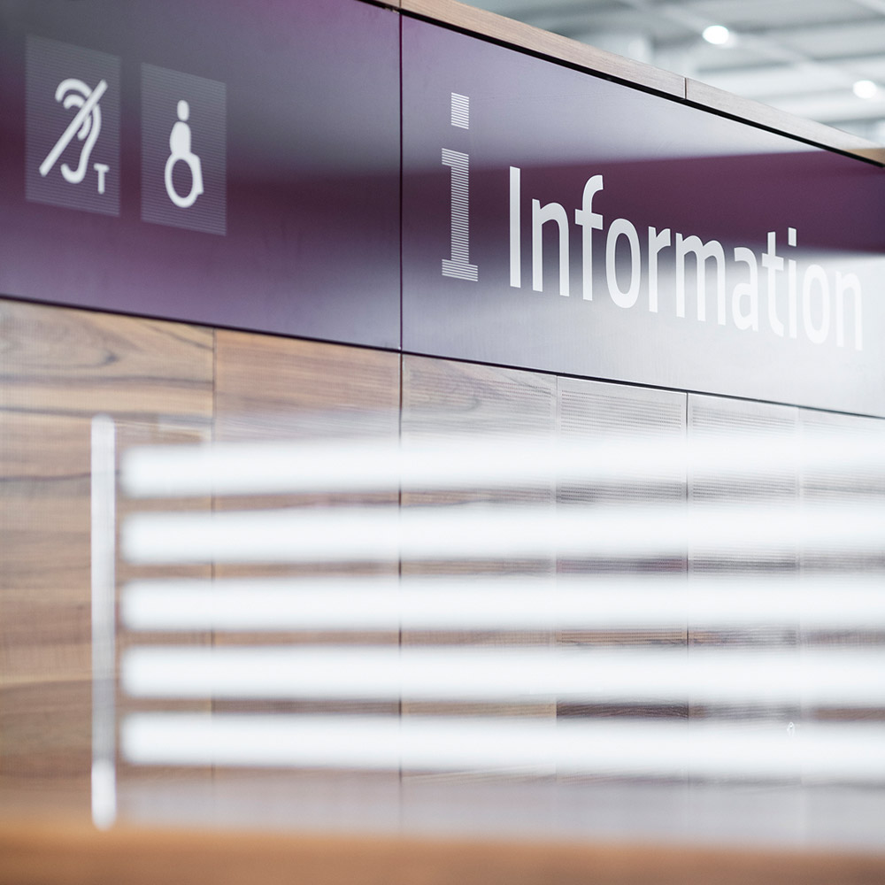 Airport information desk in T1