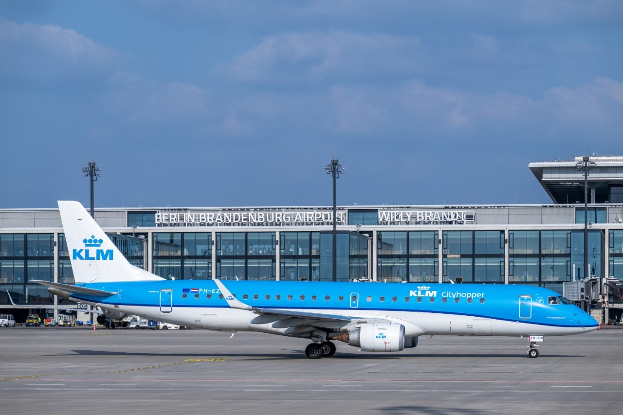 KLM City Hopper aircraft in front of Terminal 1