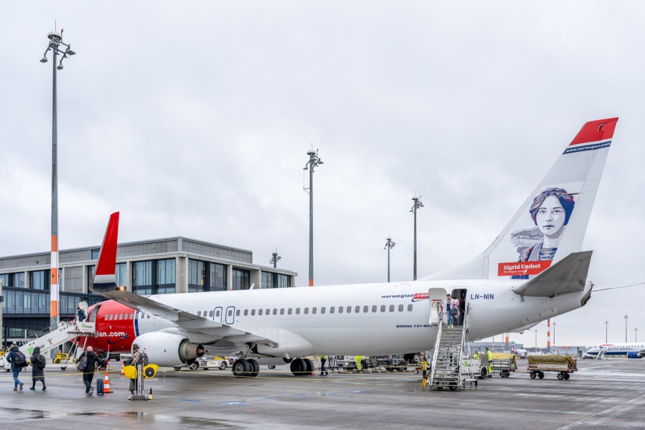 Norwegian aircraft at Terminal 1.