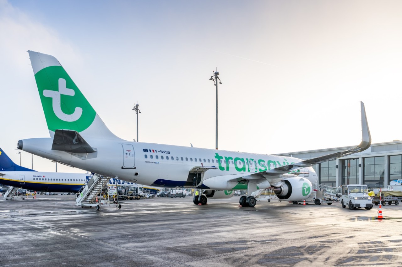 Transavia in front of the Terminal