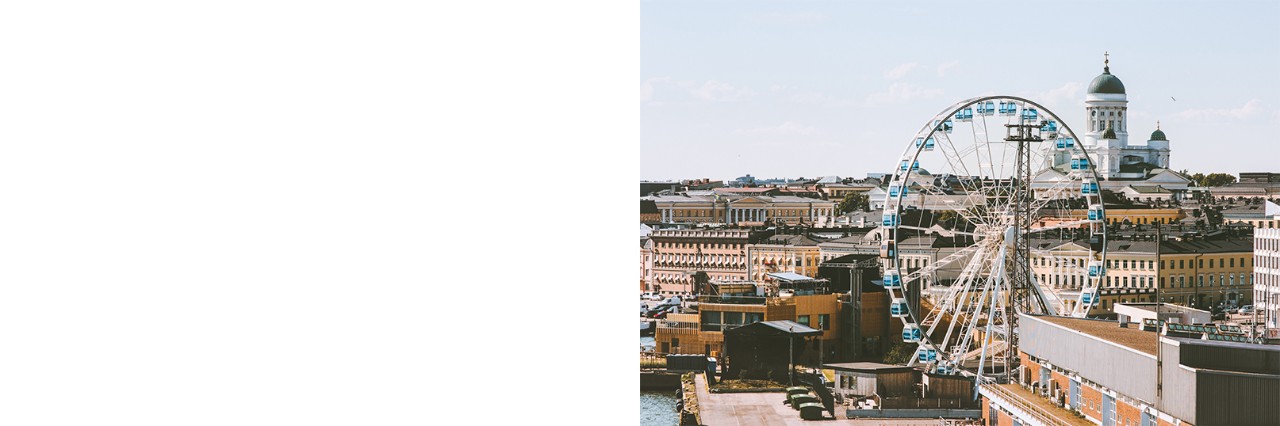 City view of Helsinki, with the cathedral in the background