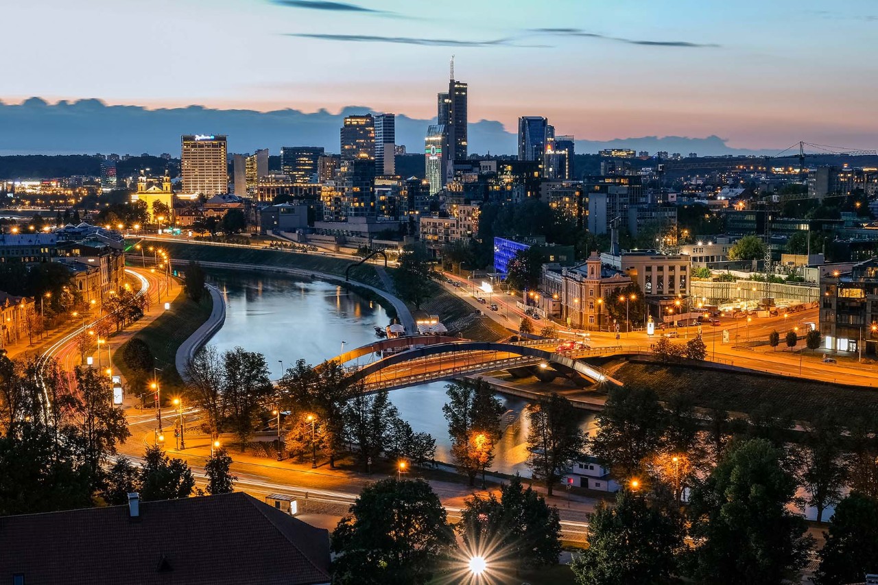 View of modern Vilnius from Gediminas’ Tower 