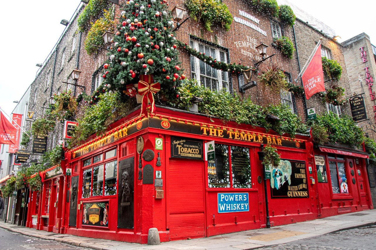 Nightlife district with Temple Bar 