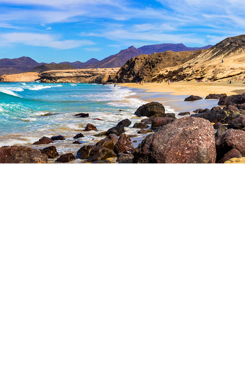 Coast of an island with rocks and water