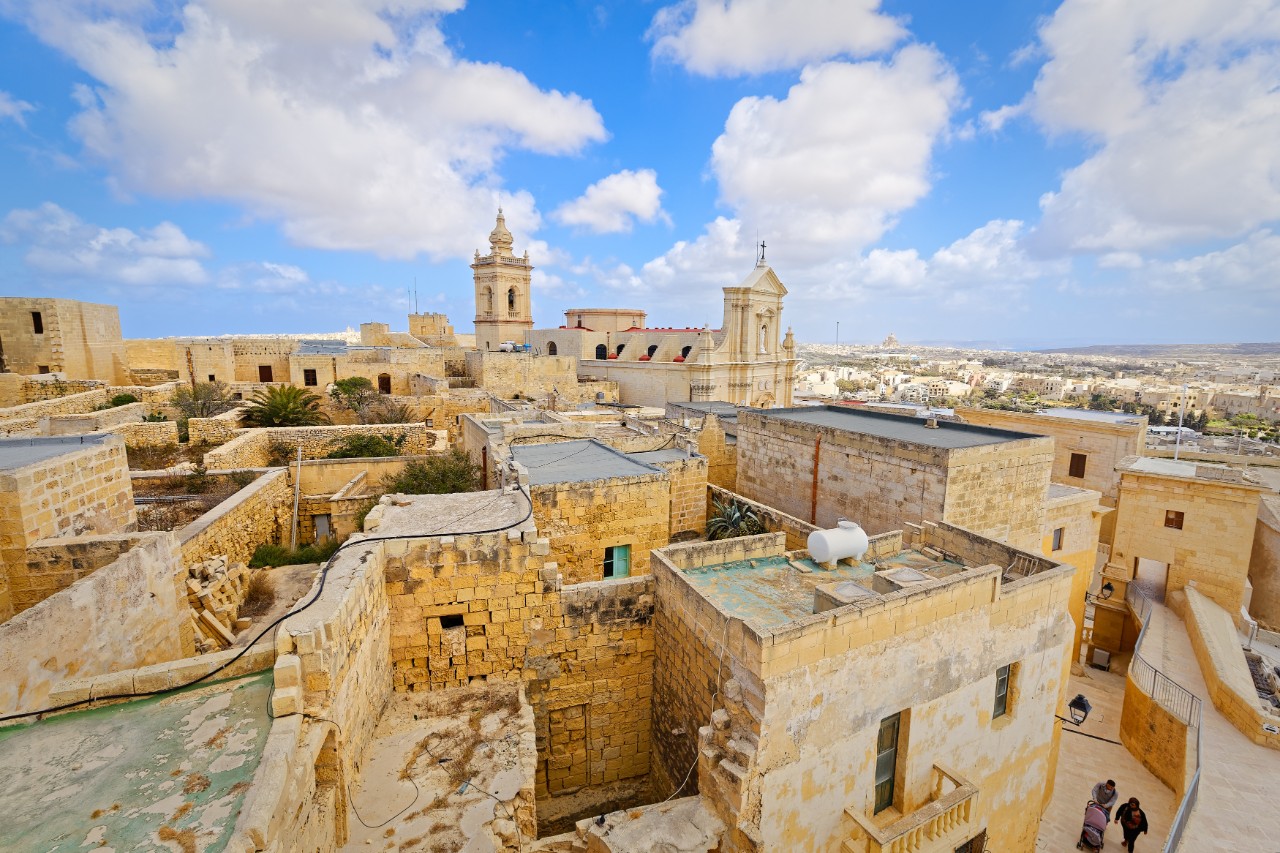 View of the town of Victoria on Gozo 