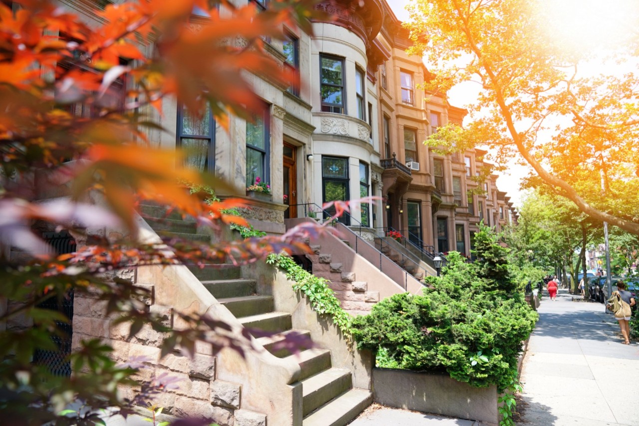 Brownstone houses in New York