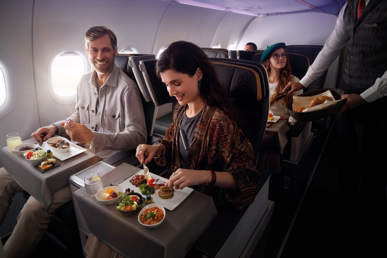 Passengers on board a Turkish Airlines aircraft