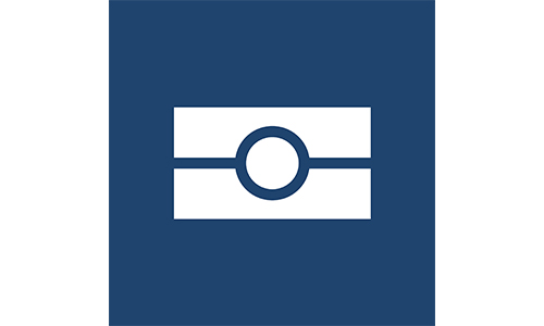 Pictogram for a biometric passport in white on a blue background