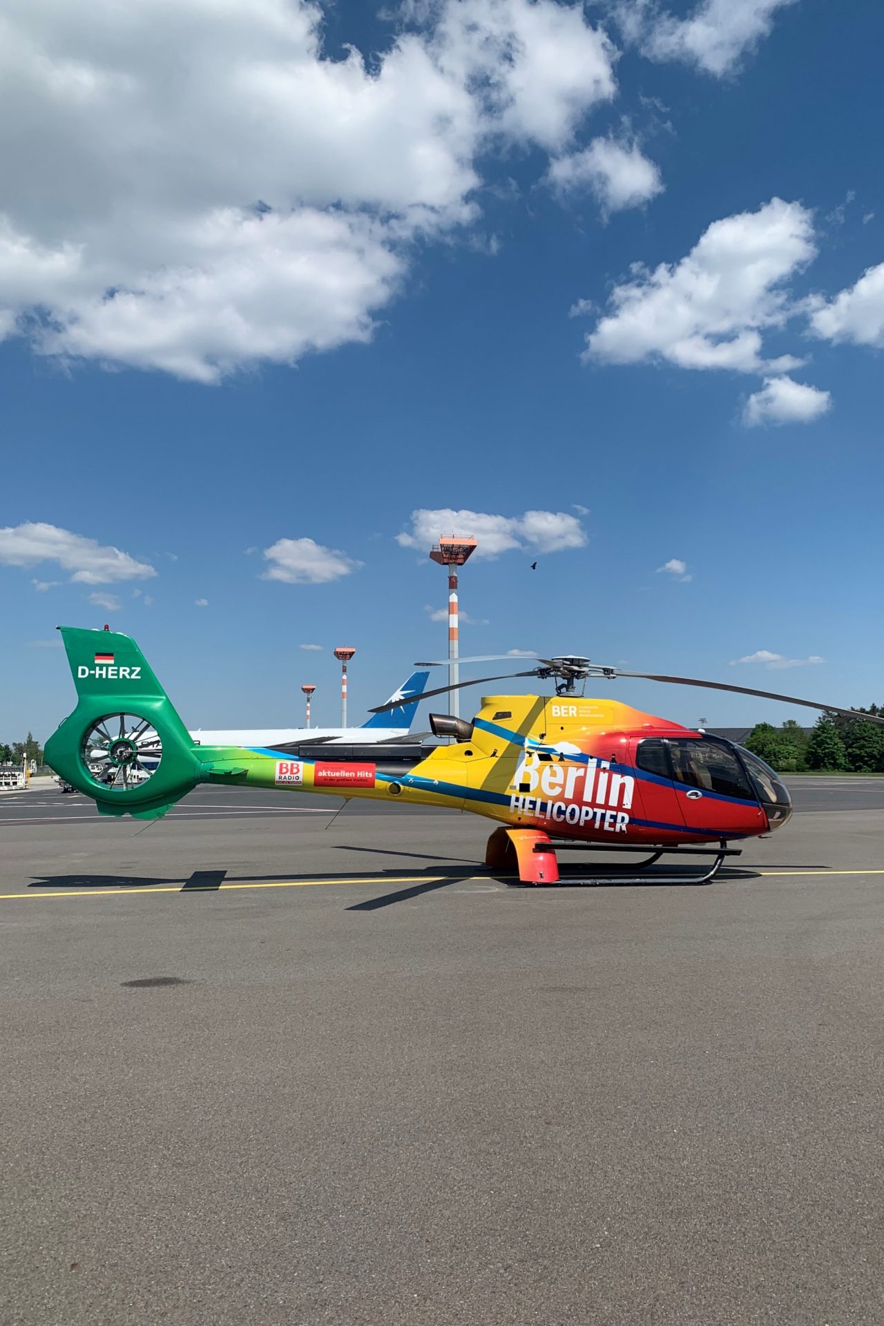 Helicopter at the BER apron