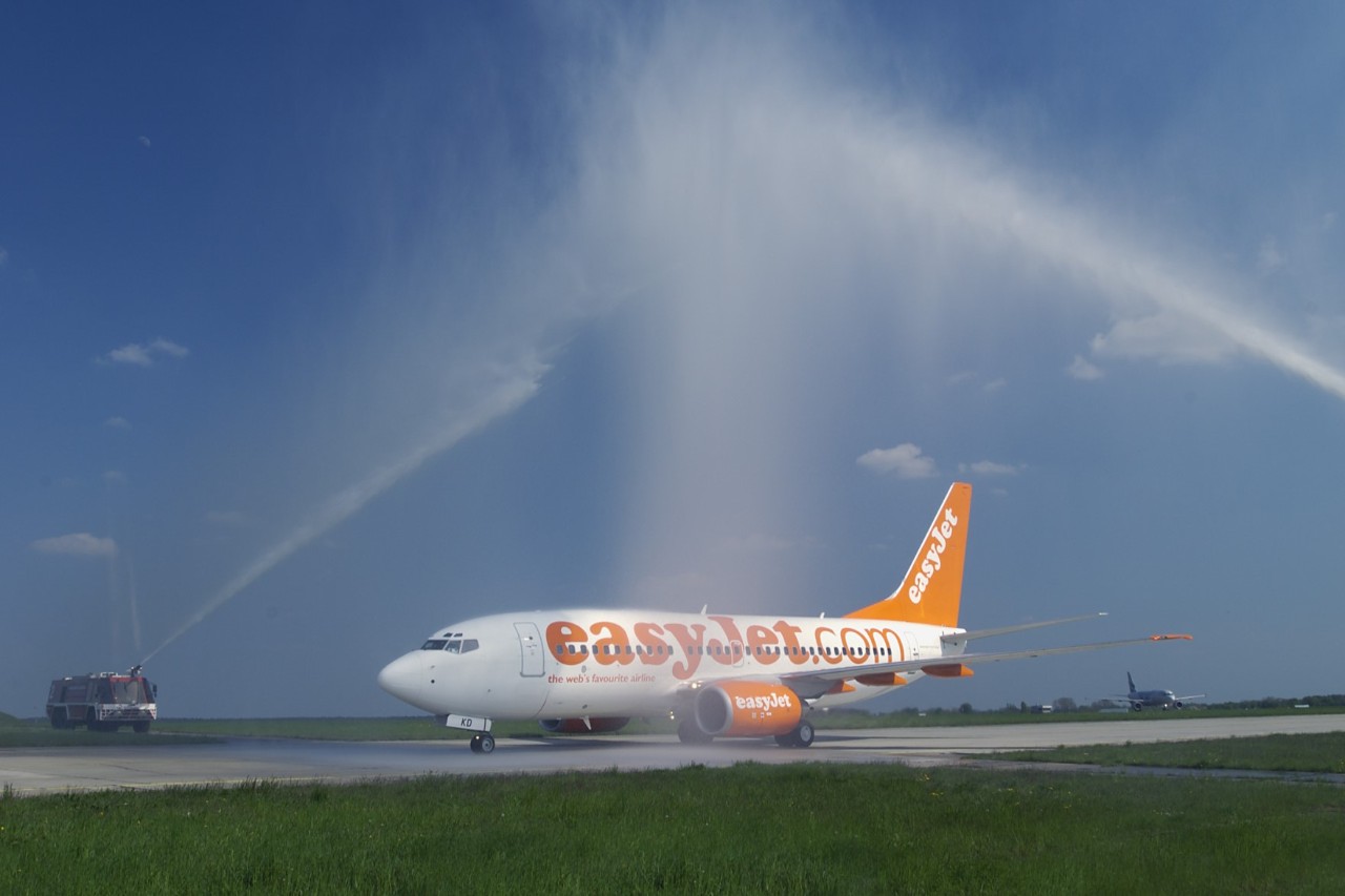 An Easyjet aircraft on the tarmac