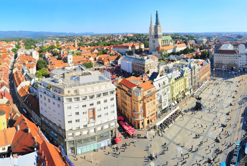 View of Zagreb with market place