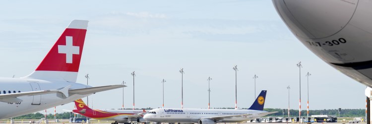 Aircraft on the BER apron