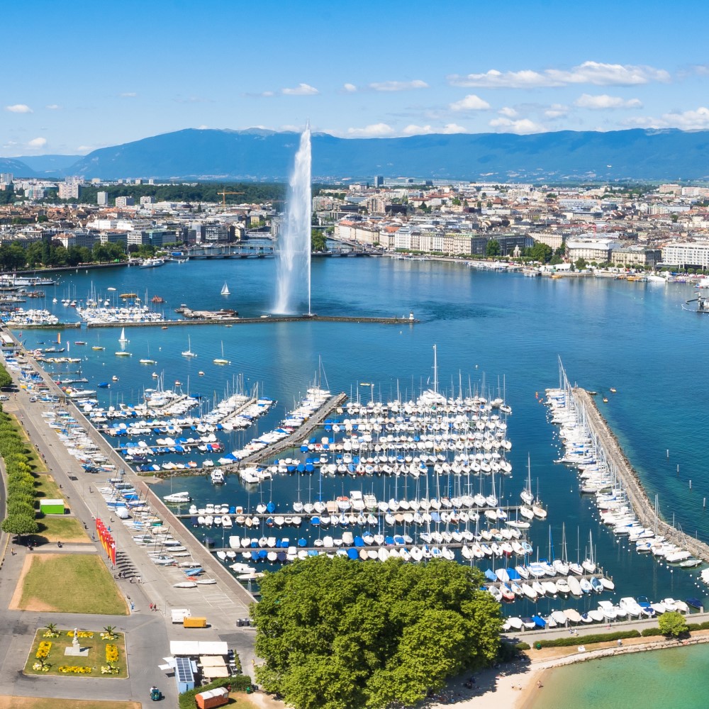 View of Geneva and Lake Geneva