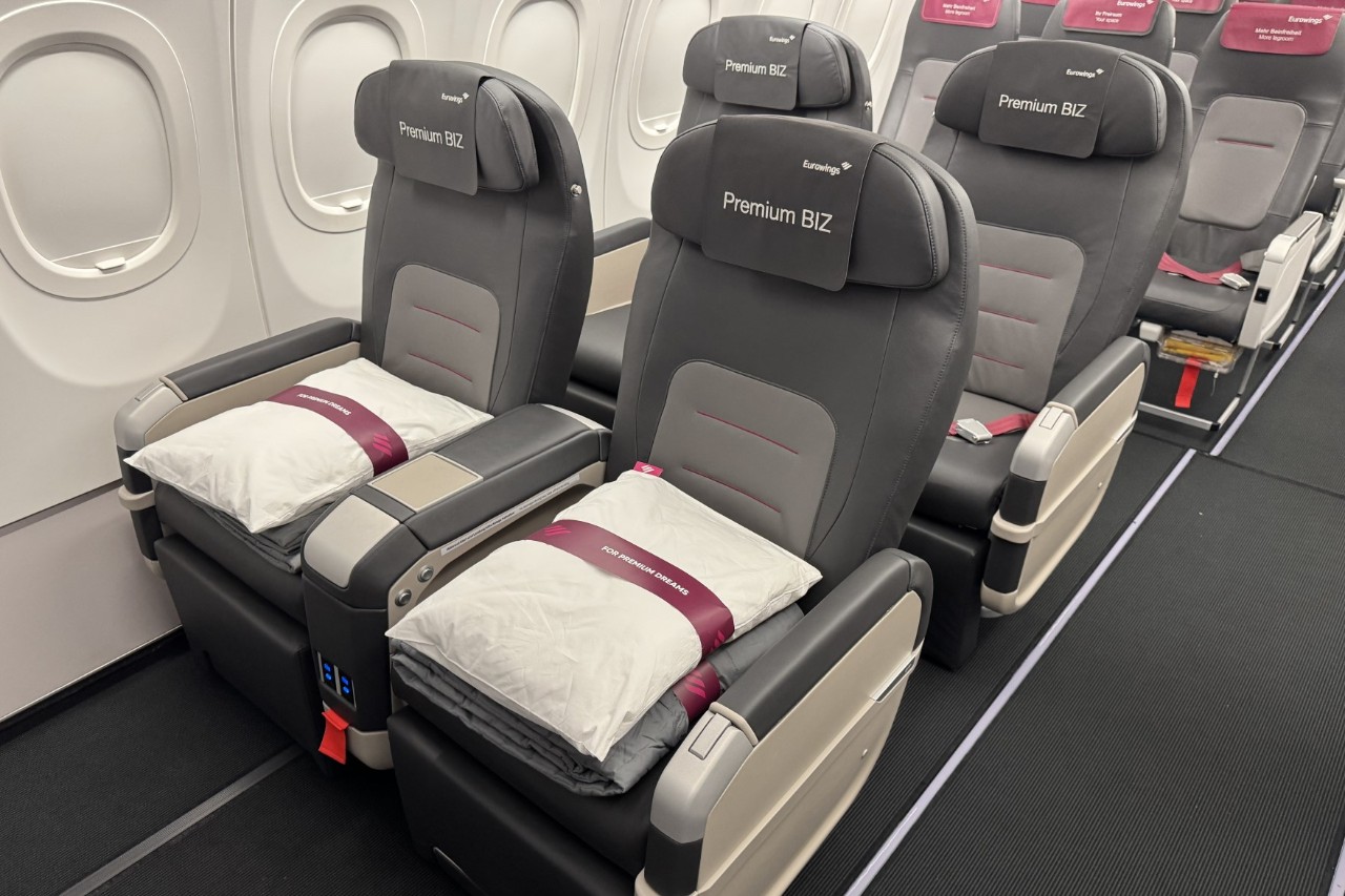 Seats in an aircraft.