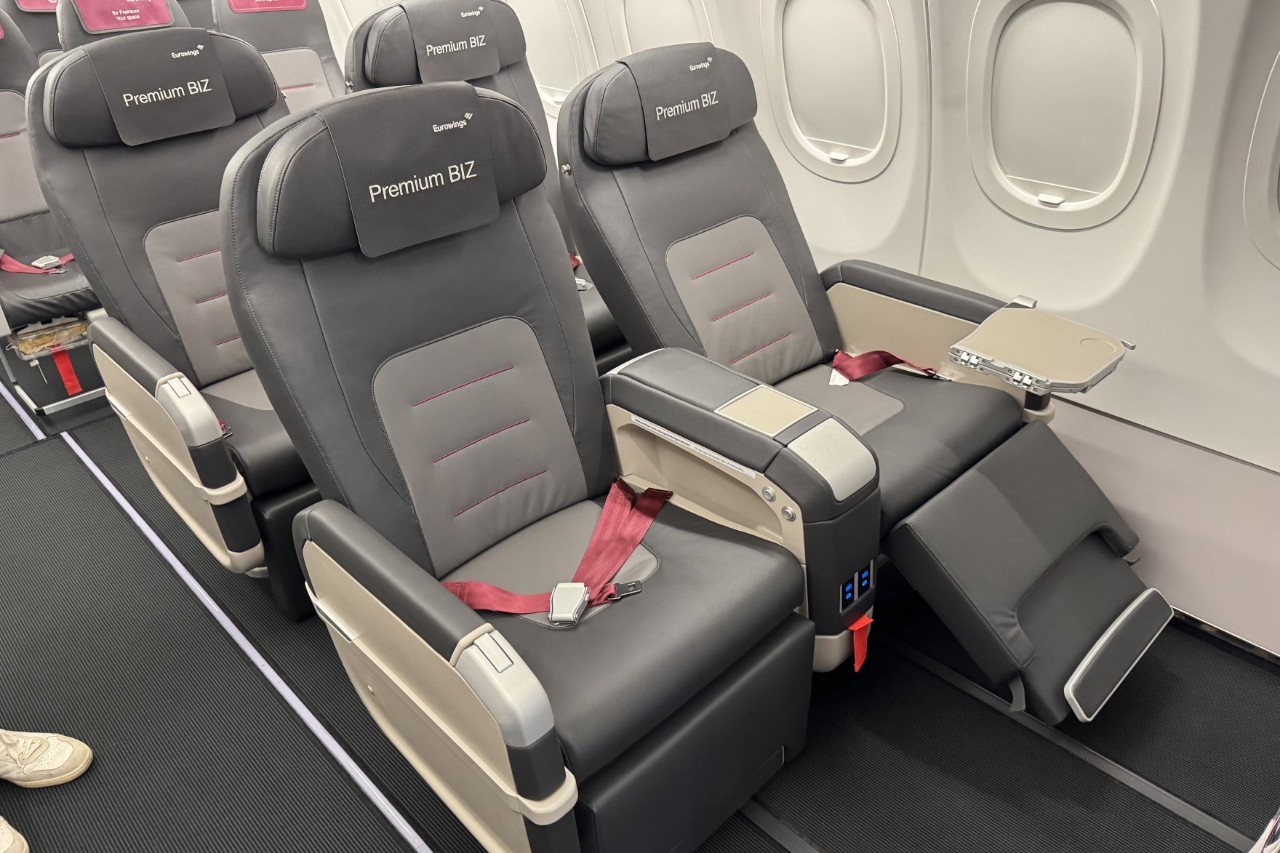 Seats in an aircraft.