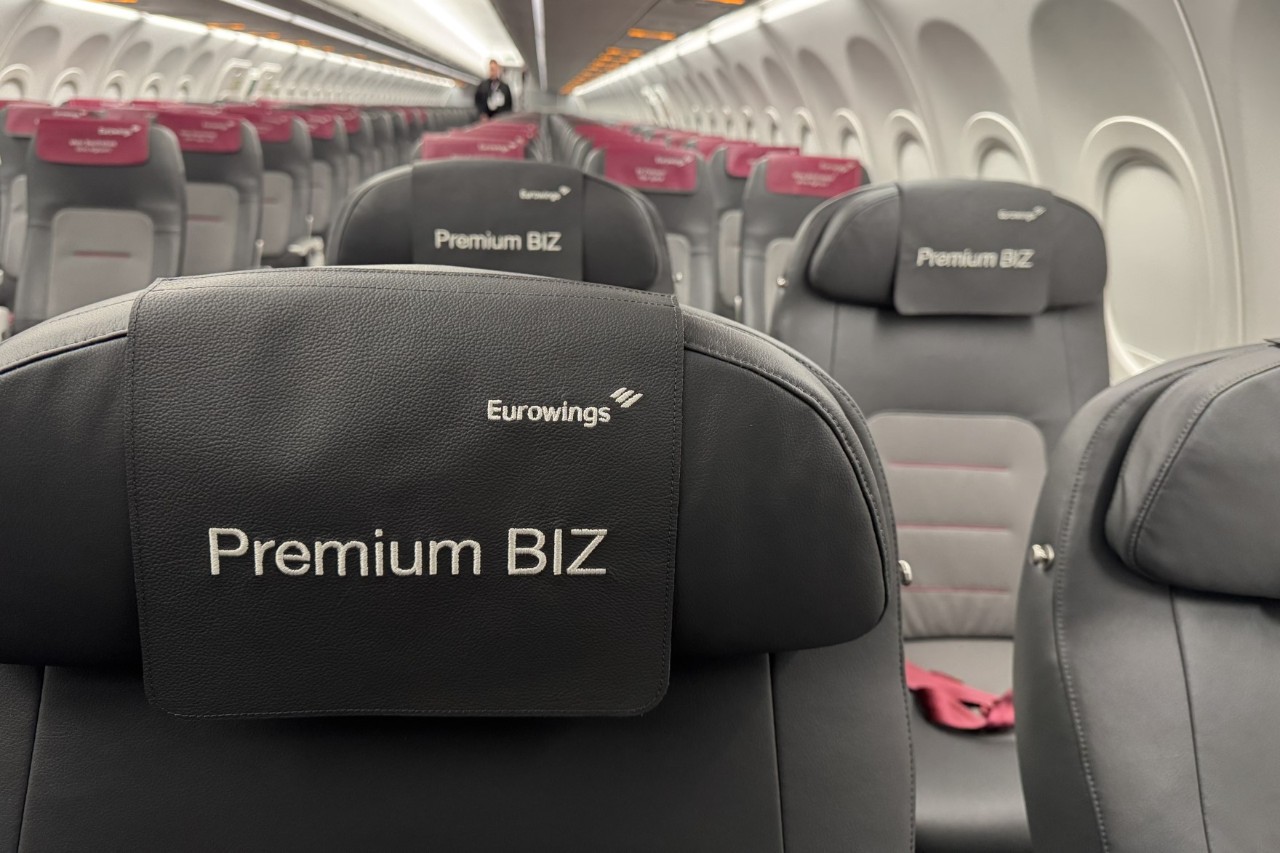 Seats in an aircraft.