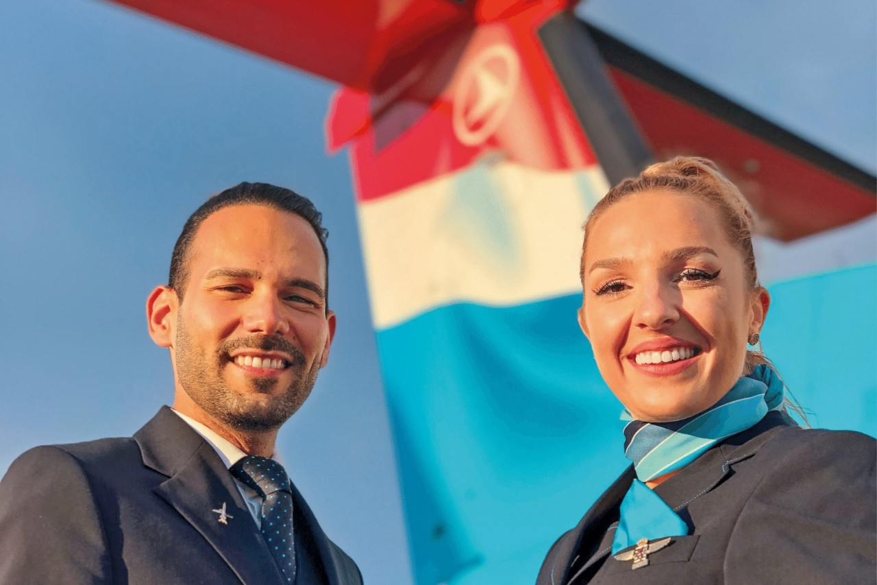Two Luxair crew members