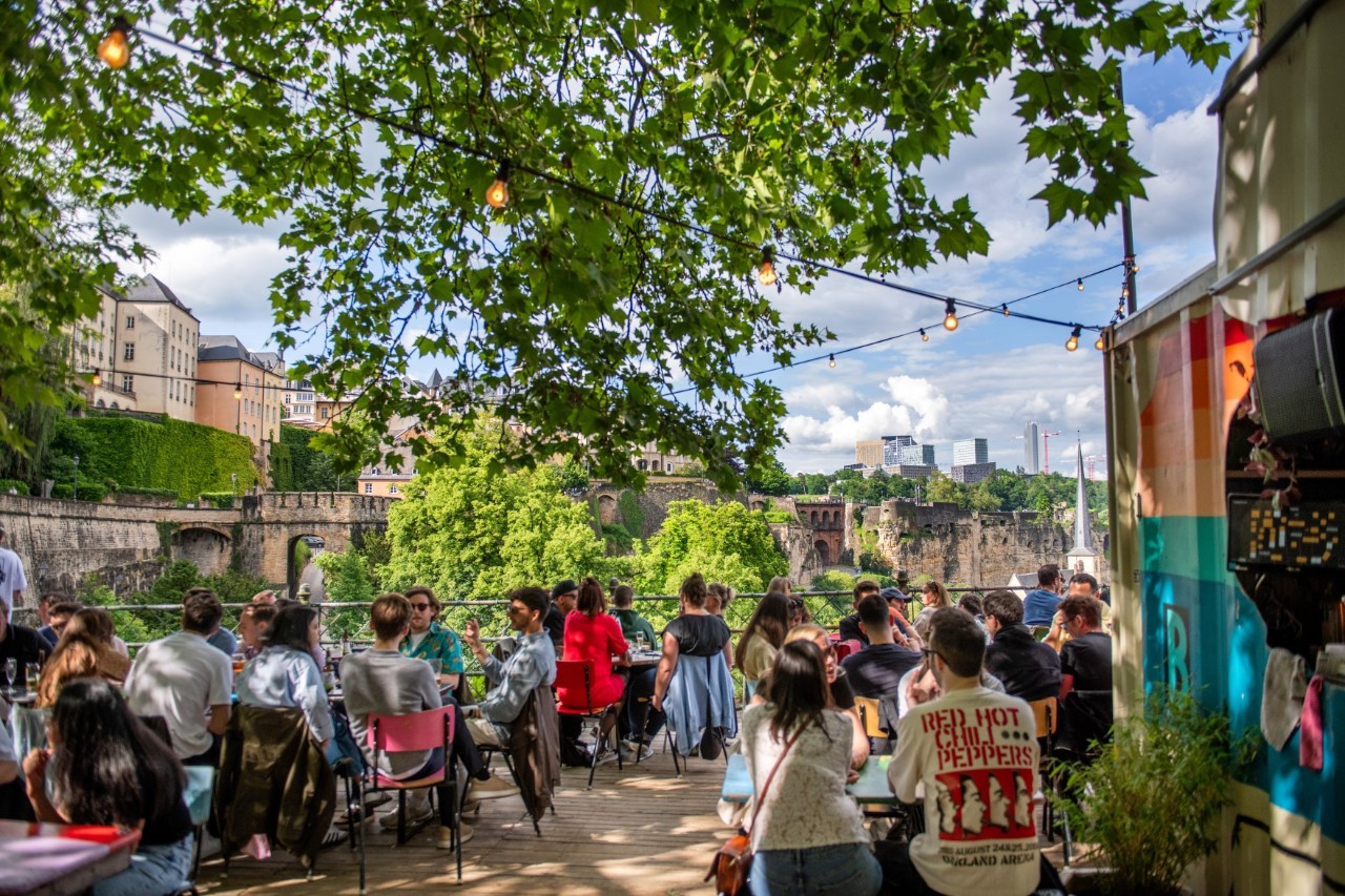 A beer garden in Luxembourg
