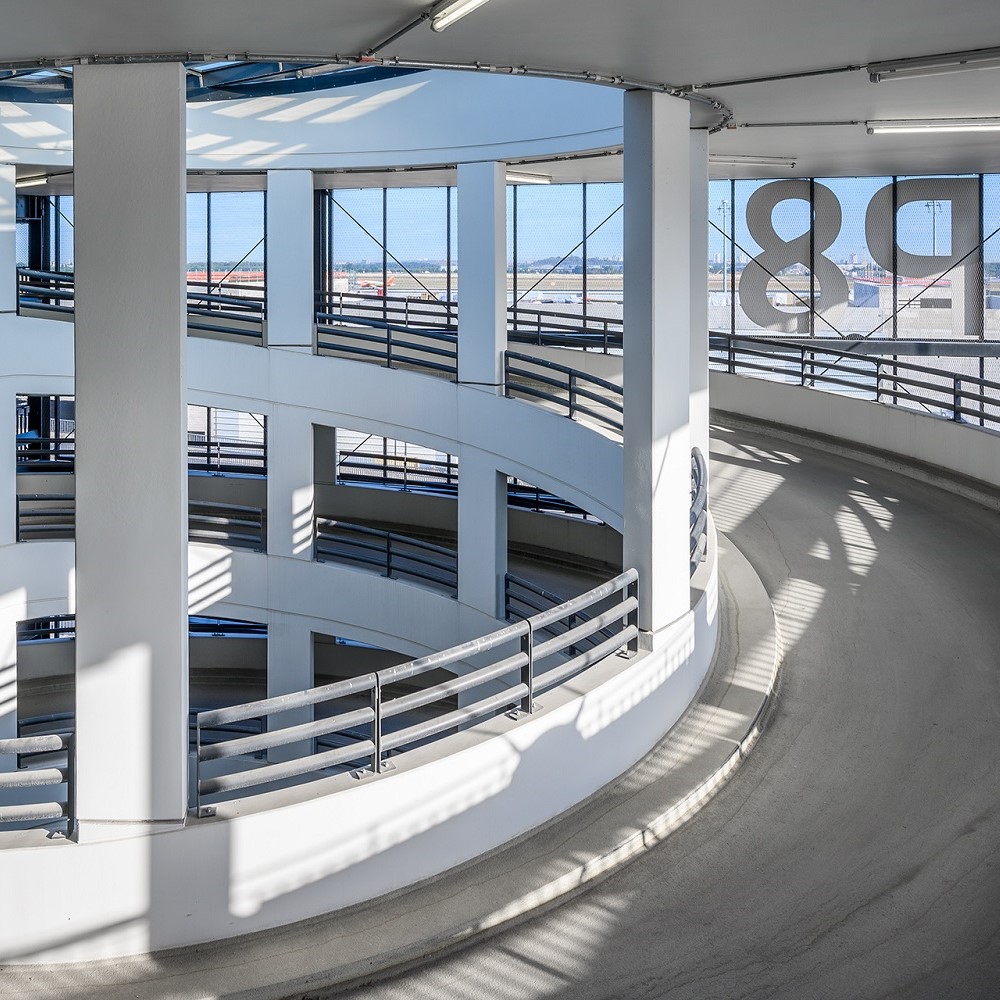 Interior view of multi-storey car park P8