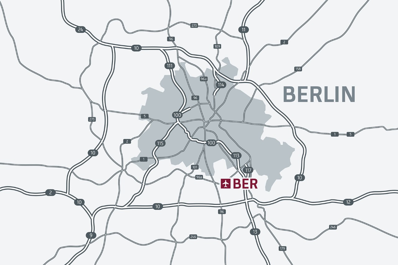 Location of BER on the map. More details in the text.