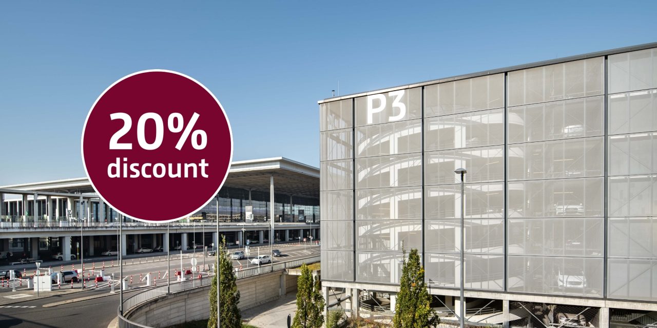 Terminal 1 at BER in winter with snowfall. 