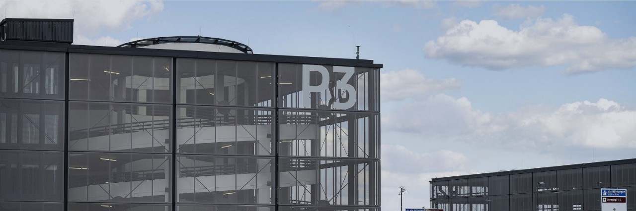 View of the P3 parking garage