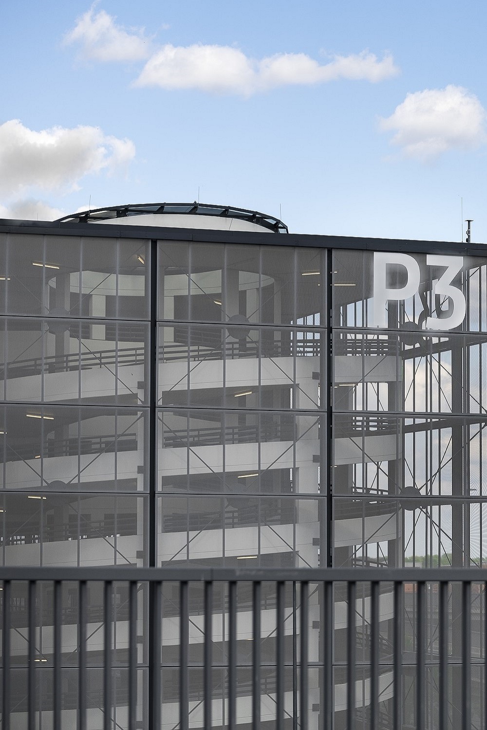 View of the P3 parking garage